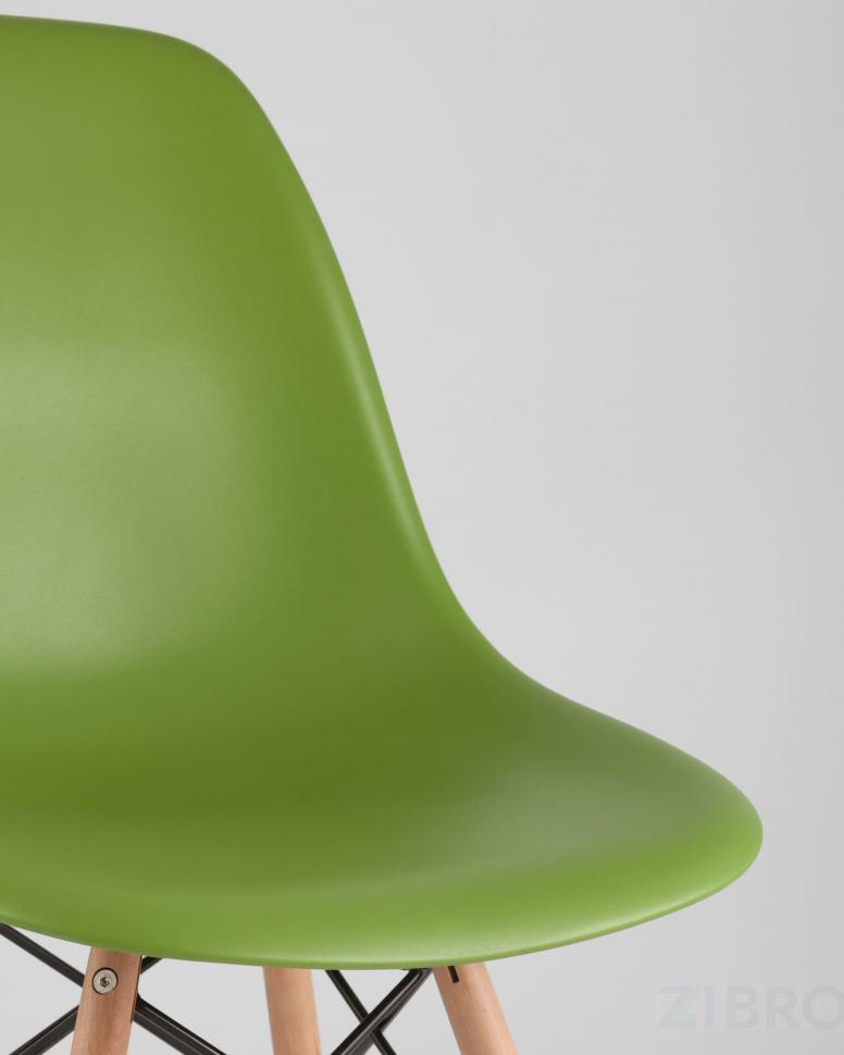 Стул Style DSW зеленый, литой полипропилен, стальной каркас, натуральный массив бука