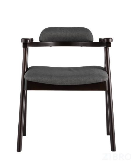 Комплект из двух стульев OLAV мягкое тканевое серое сиденье деревянный каркас из массива гевеи