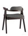 Комплект из двух стульев OLAV мягкое тканевое серое сиденье деревянный каркас из массива гевеи