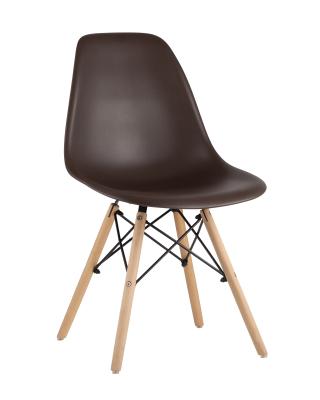 Стул Style DSW коричневый, литой полипропилен, стальной каркас, натуральный массив бука