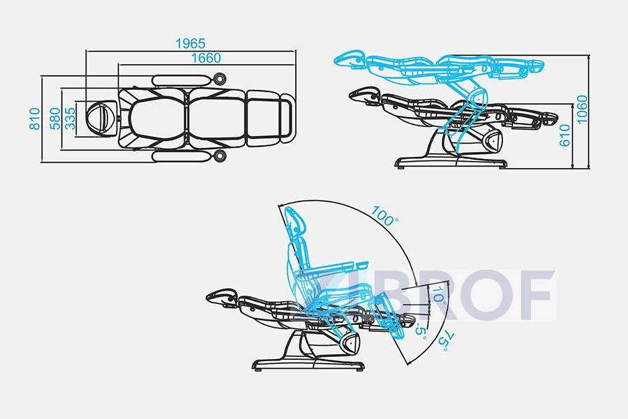 Косметологическое кресло SD-3870A, 3 мотора