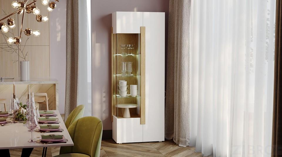 Шкаф-витрина Куба 1701.М4 белый MEL_1701_M2