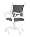 Кресло офисное Topchairs ST-BASIC-W серая ткань крестовина белый пластик