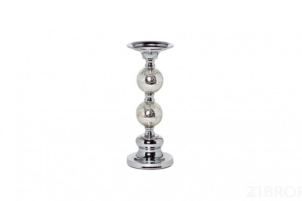 22-86642S Подсвечник никелированный d11*26см