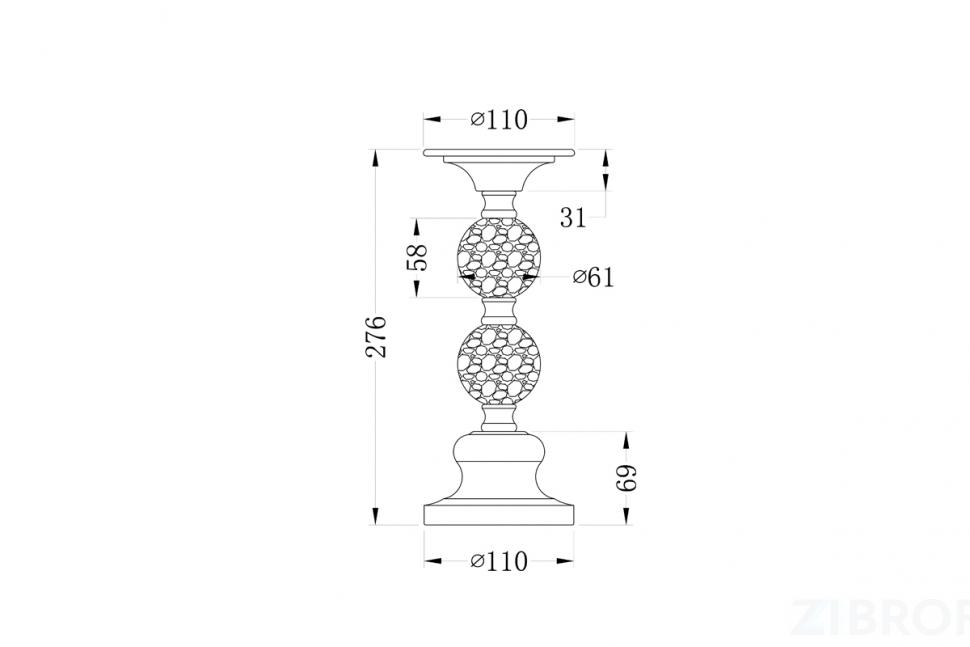 22-86642S Подсвечник никелированный d11*26см