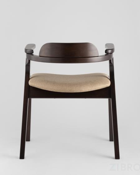 Комплект из двух стульев VINCENT в мягкой бежевой обивке, деревянный каркас из массива гевеи