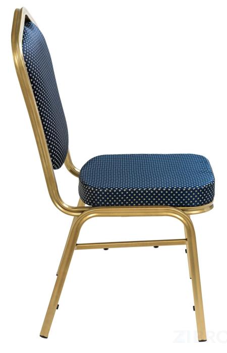 Банкетный стул Квадро 25мм- ЗОЛОТОЙ, СИНЯЯ КОРОНА, сиденье и спинка литой формованный пенополиуретан