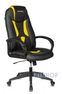 Кресло игровое Бюрократ VIKING-8N/BL-YELL черный/желтый искусственная кожа геймерское