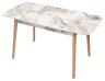 Стол обеденный 29 White Marble раскладной 120-150*75 белый мрамор