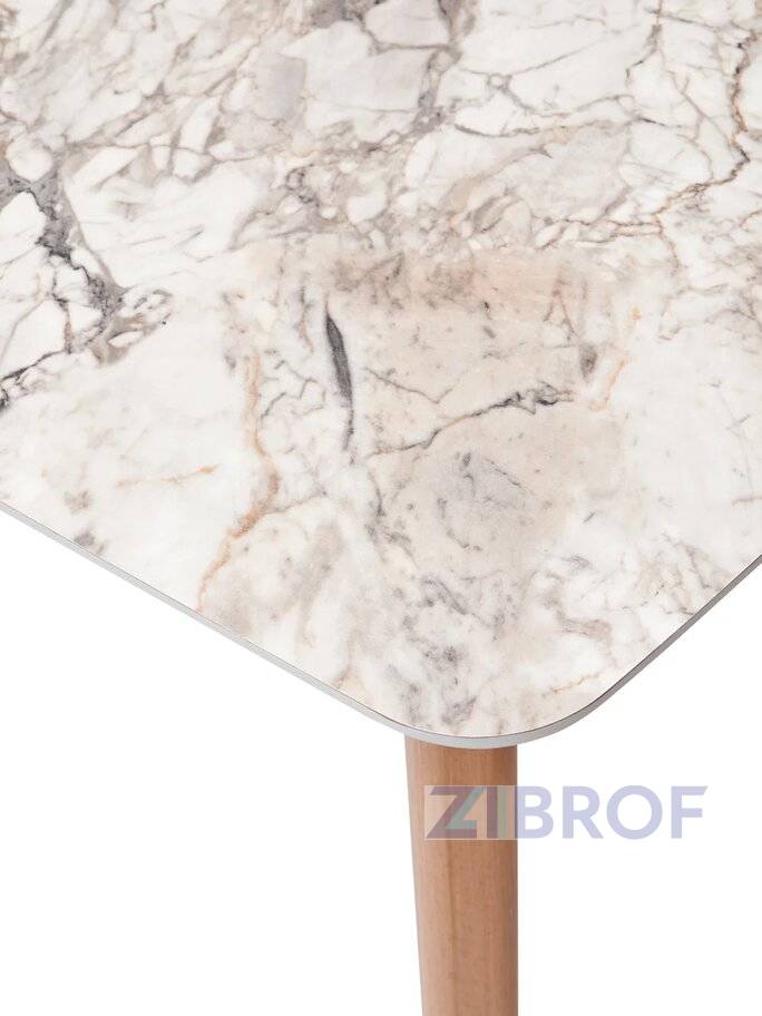 Стол обеденный 29 White Marble раскладной 120-150*75 белый мрамор
