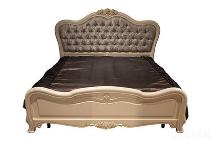 Кровать Милано 8801-A MK-1845-IVP двуспальная с пуговицами (цвет патины: золото) 160х200 см Слоновая кость