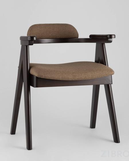 Комплект из двух стульев OLAV мягкое тканевое коричневое сиденье