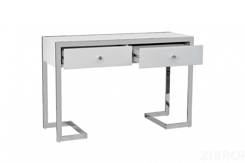 KFG103 Консоль 2 ящика белая/хром  120*42*79см