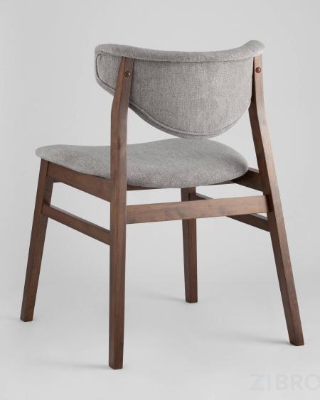 Комплект из двух стульев Ragnar мягкое тканевое серое сиденье деревянный каркас из массива гевеи