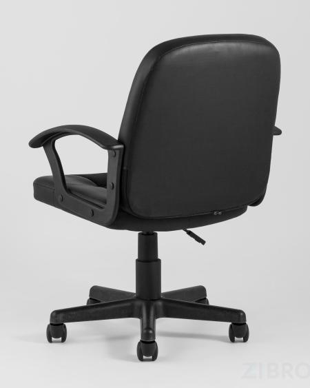 TopChairs Comfort офисное черное в обивке из экокожи с механизмом регулировки по высоте