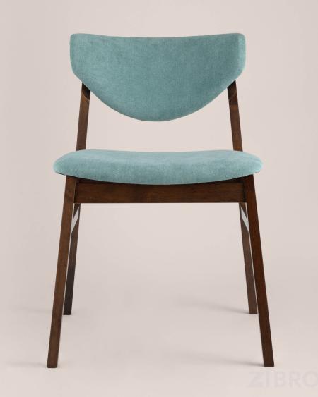 Комплект из двух стульев Ragnar мягкое тканевое синее сиденье деревянный каркас из массива гевеи