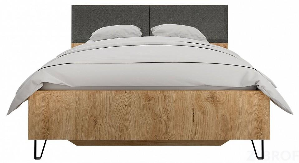 Кровать двуспальная Grace LOZ160х200 графит, дуб наварра BRW_UT-70040952