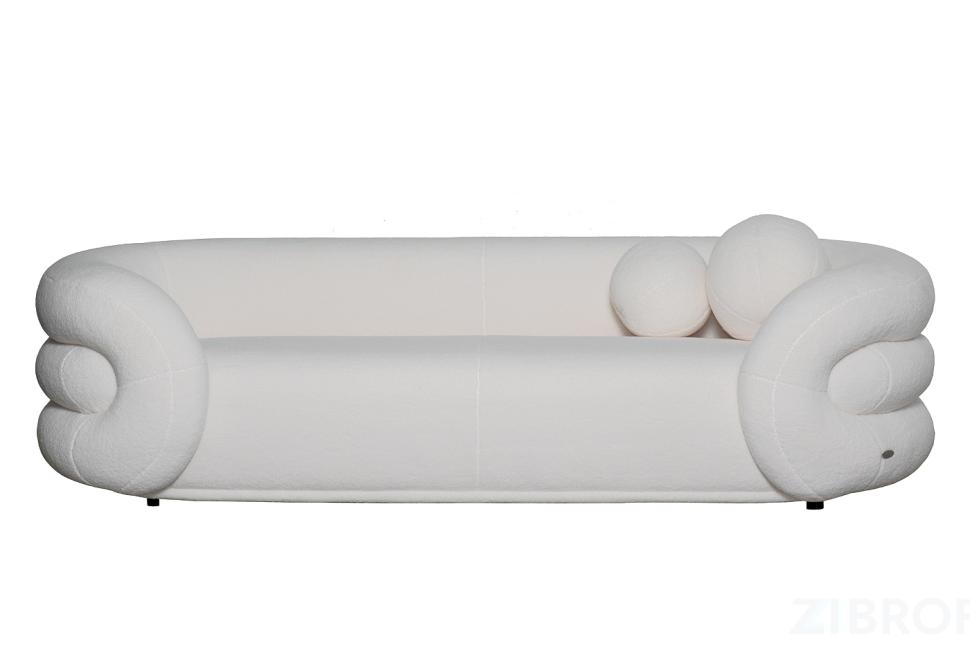 ZW-22024 Диван трехместный иск.мех белый 229*95*61см