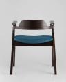 Комплект из двух стульев VINCENT в мягкой синей обивке, деревянный каркас из массива гевеи