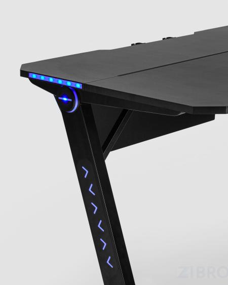 Стол геймерский компьютерный игровой для геймеров TopChairs Space LED черный