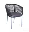 "Марсель" плетеный стул из эластичных лент, цвет темно-серый