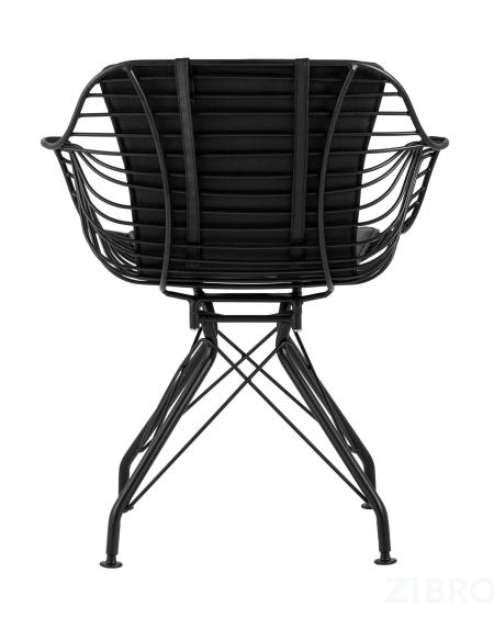 Кресло Thomas черное из металла с обивкой из экокожи черного цвета