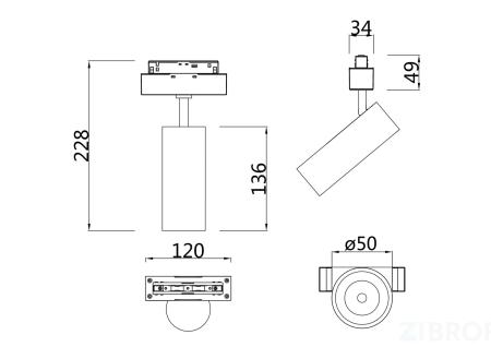 Трековый светильник Technical TR019-2-10W4K-MG