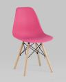 Комплект из четырех стульев Style DSW маджента, литой полипропилен, стальной каркас, натуральный массив бука