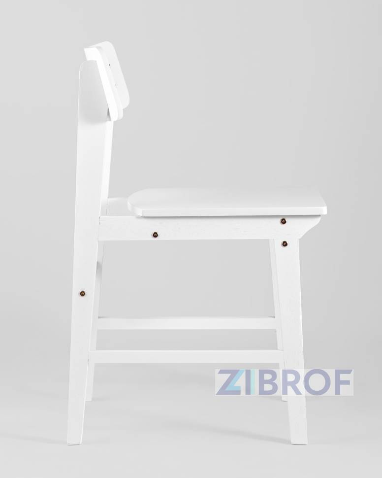 Стул обеденный ODEN WOOD из массива гевеи белый