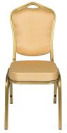 Банкетный стул - золотой, бежевая корона, сиденье и спинке литой формованный пенополиуретан
