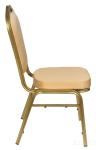 Банкетный стул - золотой, бежевая корона, сиденье и спинке литой формованный пенополиуретан