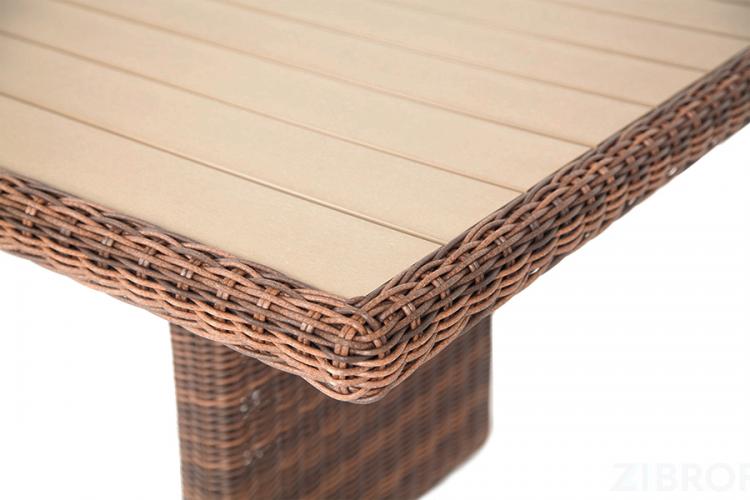 "Бергамо" плетеный обеденный стол, цвет коричневый