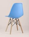 Стул Eames Style DSW голубой, литой полипропилен, стальной каркас, натуральный массив бука