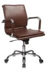 для руководителя офисное Бюрократ CH-993-LOW/BROWN низкая спинка коричневый экокожа кресто
