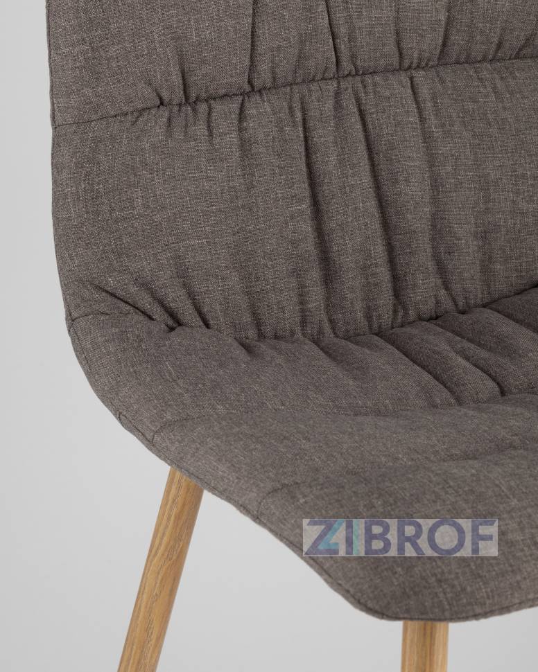 Стул DAMASK серый, обивка плотная ткань, горизонтальные простежки со сборками
