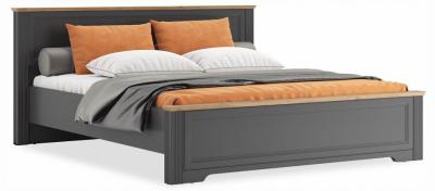 Кровать двуспальная Jasmin LOZ180х200 с ПМ графит, дуб артизан BRW_UT-70041694