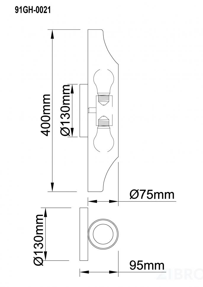 91GH-0021 Бра металлическое черное/золотое 7,5*9,5*h.40см