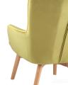 Кресло Манго оливковое обивка вельвет с деревянными ножками