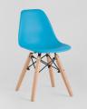 Комплект мебели детский стол Eames белый, 2 голубых стульчика и 2 желтых стульчика