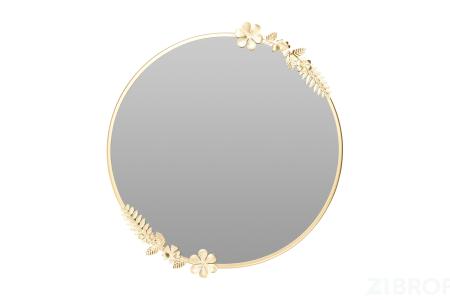 AAE324560 Зеркало круглое с цветами d40см золото