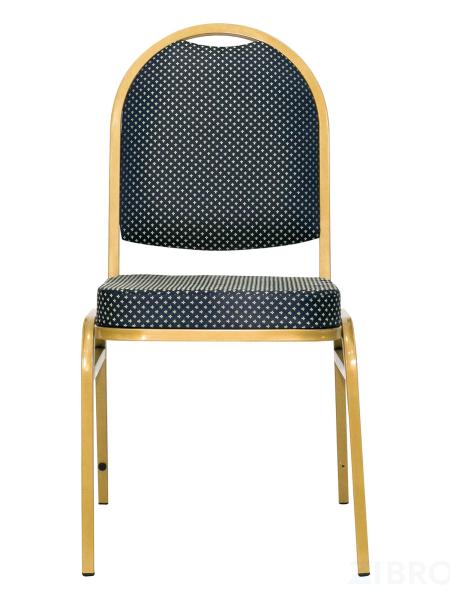 Банкетный стул Раунд 20мм -золотой, синяя корона, жаккардовая обивка, наполнитель плотный поролон