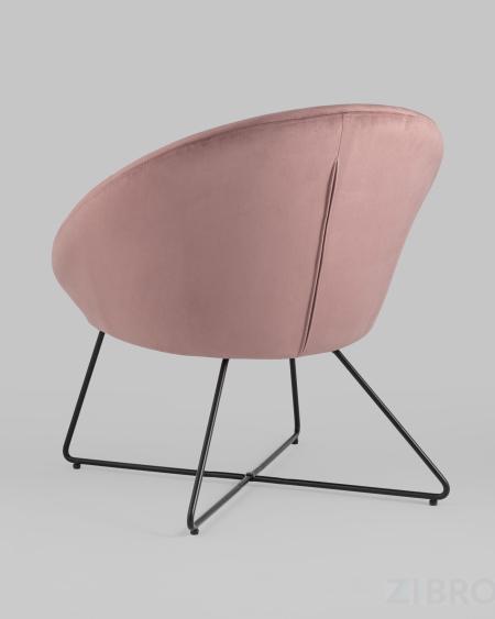 Кресло Колумбия пыльно-розовое мягкое обивка велюр