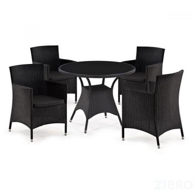 Комплект плетеной мебели T190A-1/Y189 Black 4Pcs