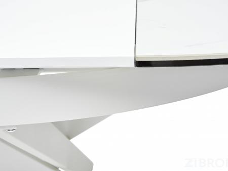 Стол обеденный Trento раскладной 120-170*120 керамика белый мрамор глянцевый