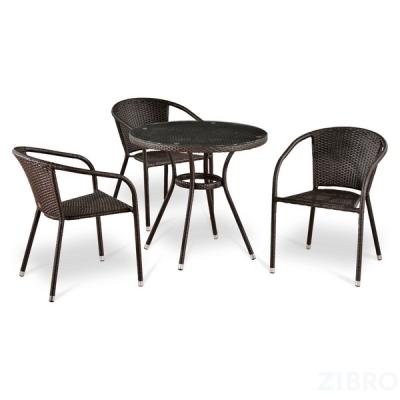 Комплект мебели из иск. ротанга T283ANT/Y137C-W51 Brown (3+1)
