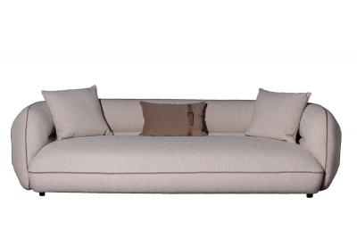 ZW-25003 Диван Амели (Amelia) трехместный букле светлый 253*100*67см с бежевым кантом