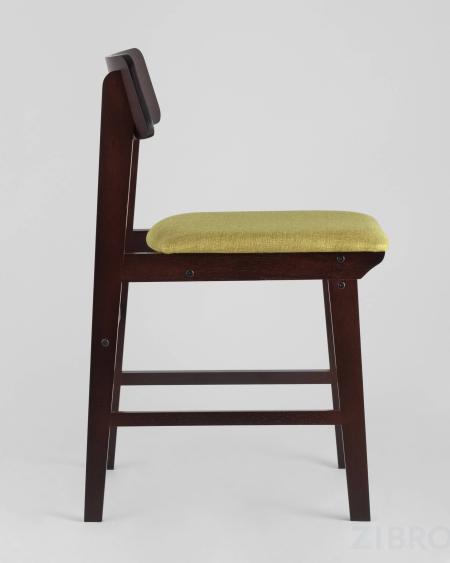 Комплект из двух стульев ODEN мягкая тканевая зеленая обивка, деревянный каркас из массива гевеи