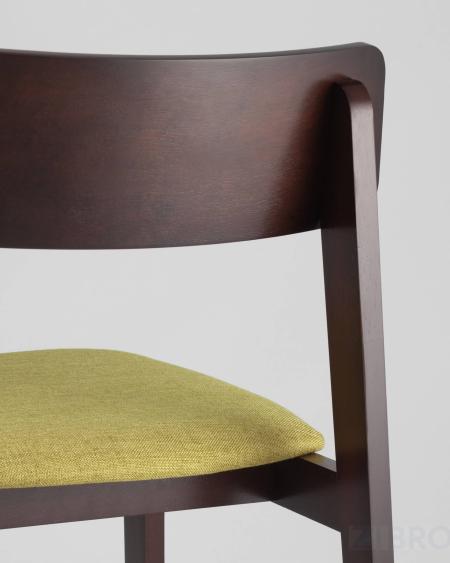 Комплект из двух стульев ODEN мягкая тканевая зеленая обивка, деревянный каркас из массива гевеи