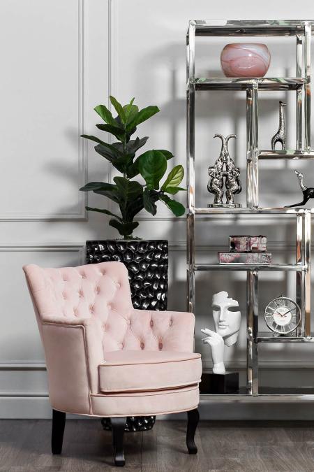 Кресло велюровое розовое