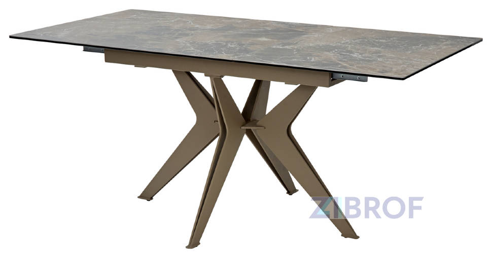 Стол обеденный Flint раскладной 130-170*85 итальянская керамика коричневый